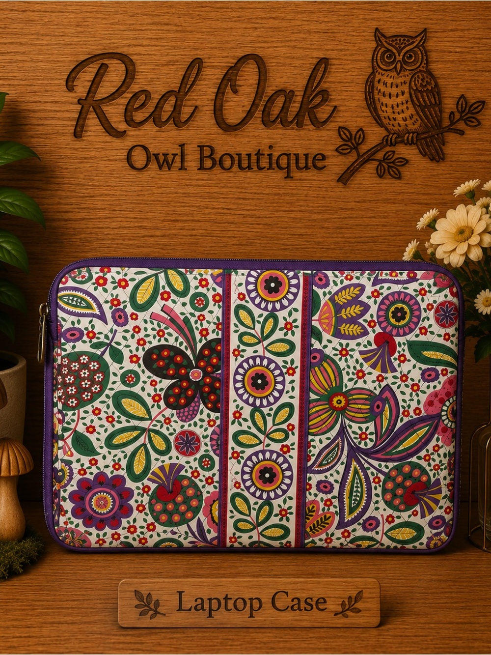 Vera Bradley Purple Floral Laptop Sleeve